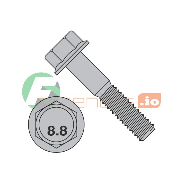 Newport Fasteners Class 8.8, M12-1.75 Flange Bolt, Plain Steel, 20 mm L, 300 PK 968009 - main